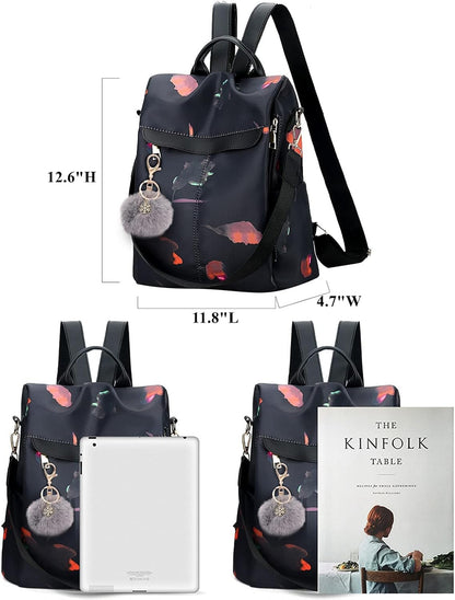 Backpack Purse for Women Mini Anti-Theft Bag Waterproof Nylon Backpack Stylish Large Capacity Travel Bag